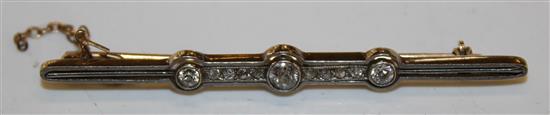 Diamond set bar brooch